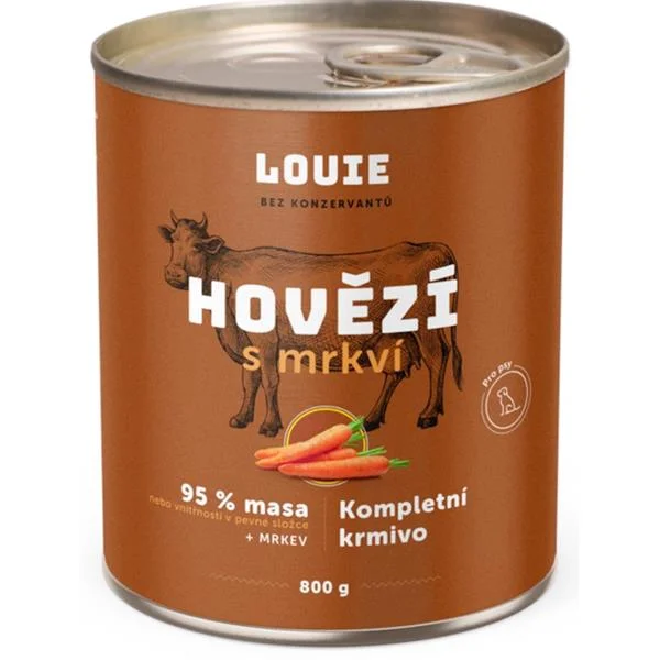 Louie konz. pro psy hovězí s mrkví 800 g