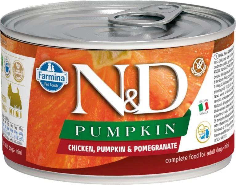 N&D DOG PUMPKIN Adult Chicken & Pomegranate Mini 140 g + 1 ks  ZDARMA