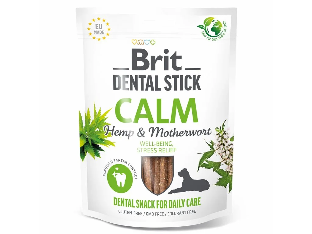 Pochoutka Brit Dental Stick Calm s Konopím a Srdečníkem 7ks