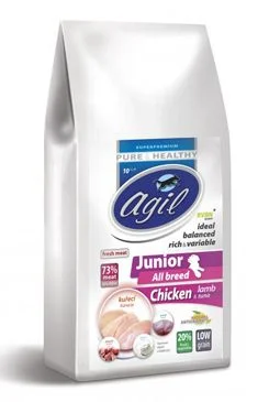 AGIL JUNIOR ALL BREED, CHICKEN & lamb, tuna, yoghurt 10kg