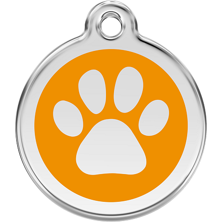 Známka Red Dingo Tlapka oranžová velikost známky M - 30 mm