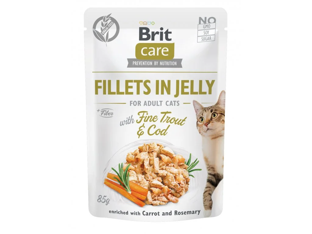 Brit Care Cat Fillets in Jelly with Trout&Cod 85 g
