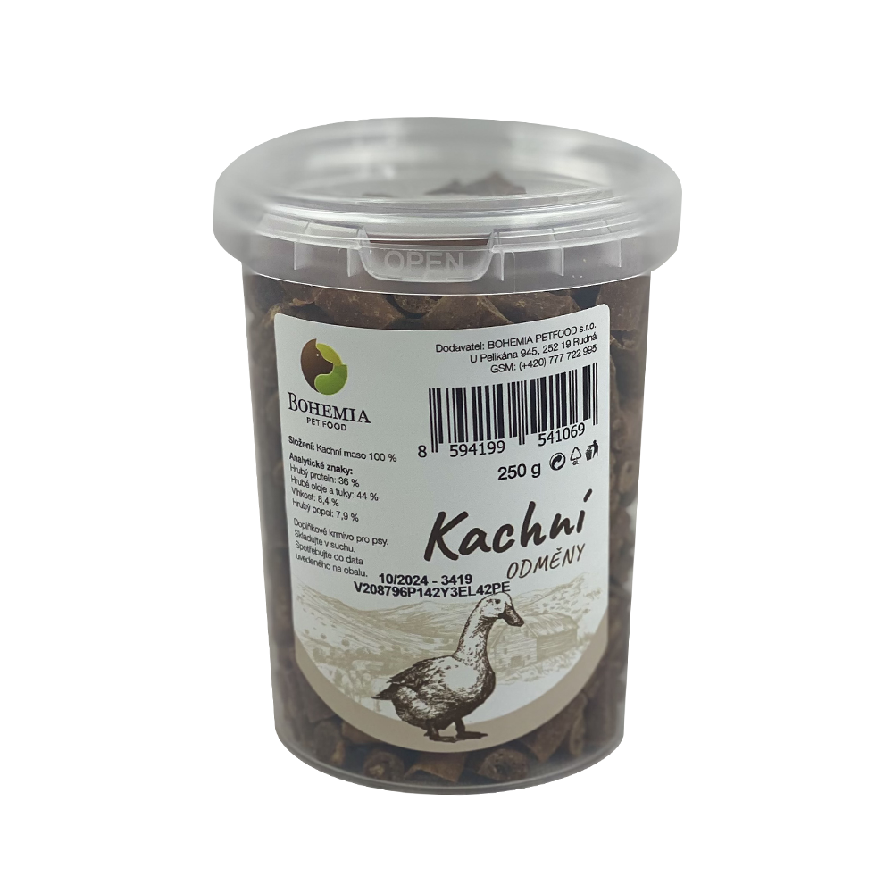 BOHEMIA PET FOOD Kachní odměny pro psy 250 g