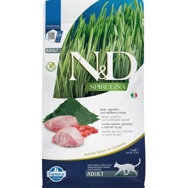 N&D SPIRULINA CAT Adult Lamb & Wolfberry 1,5kg