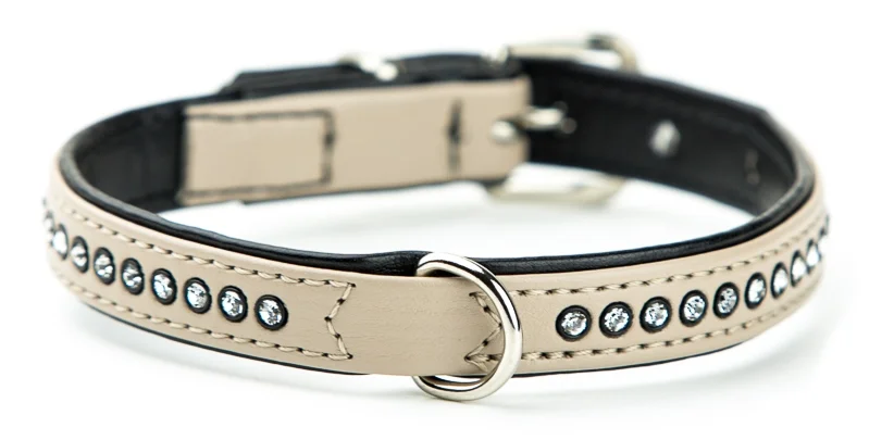 Nobby Crystal obojek se Swarovski krystaly XS 27cm písková