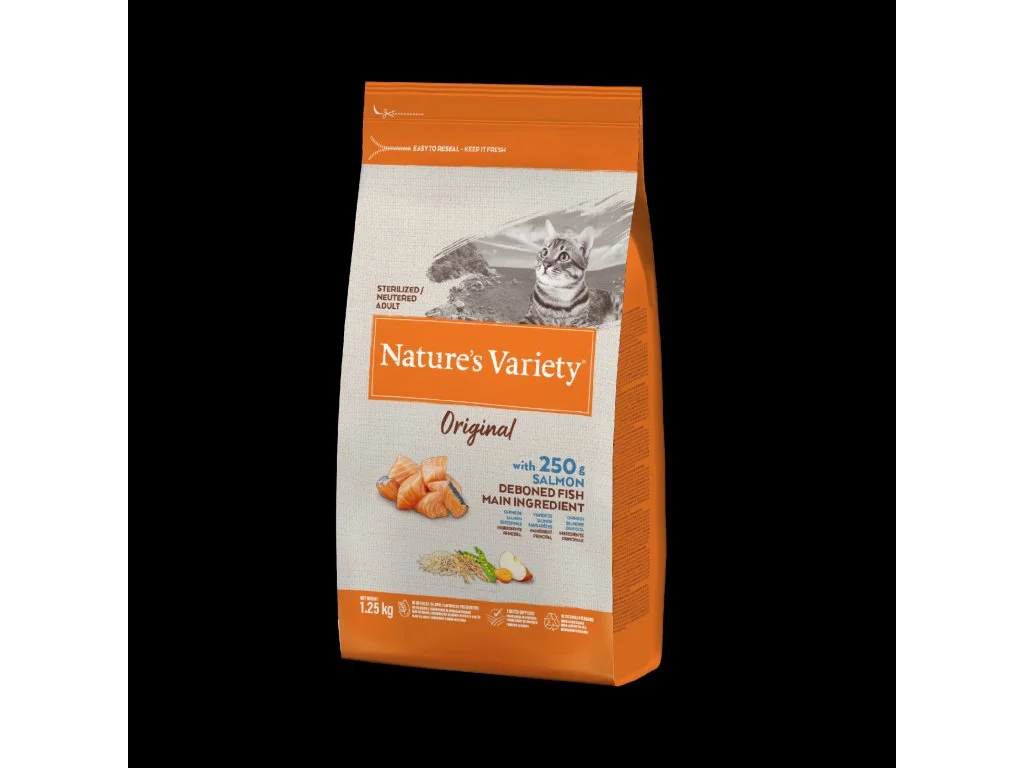 Natures Variety Nature´s variety orig. cat steril. s lososem 1,25kg