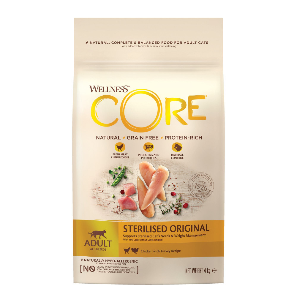 Wellness Core Cat Sterilized Original kruta a kure 4kg