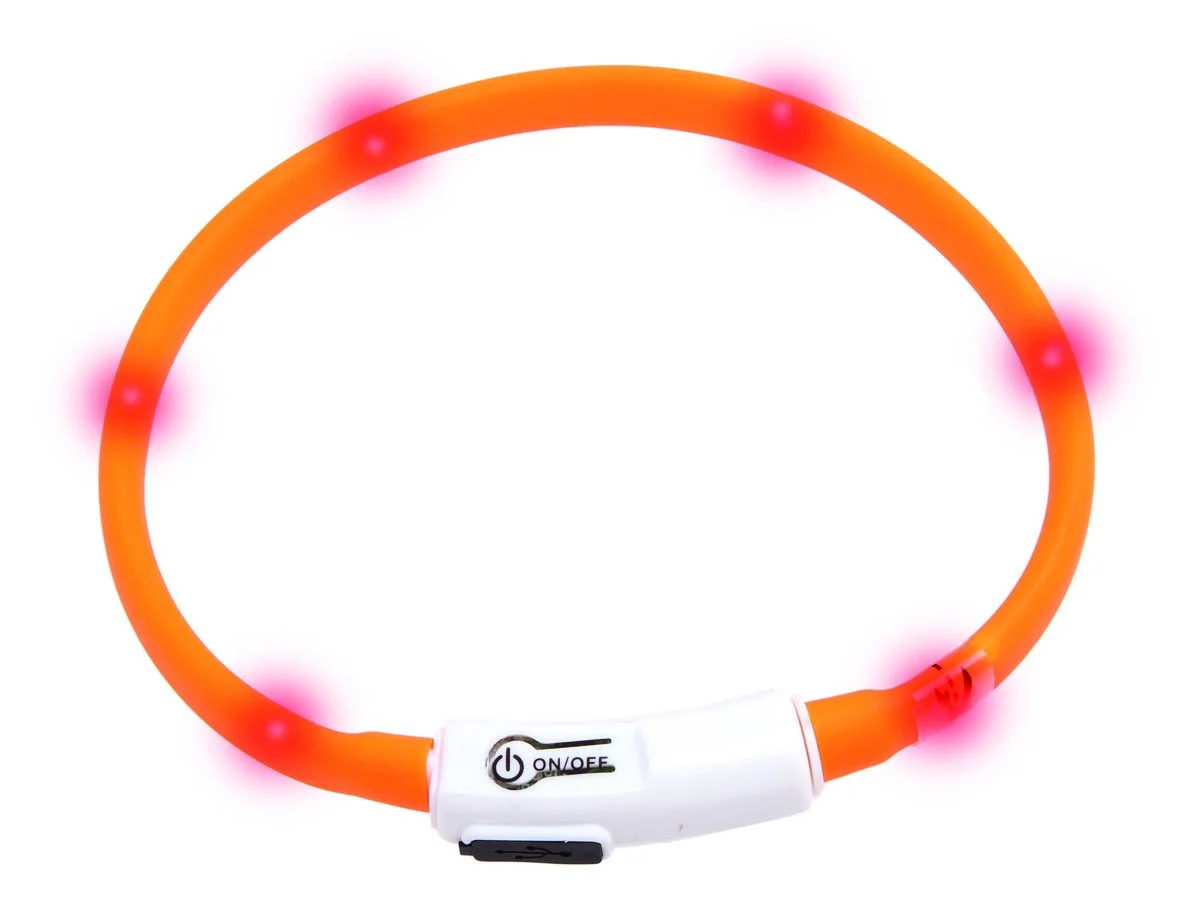 Obojek USB Visio Light 35cm Oranžový