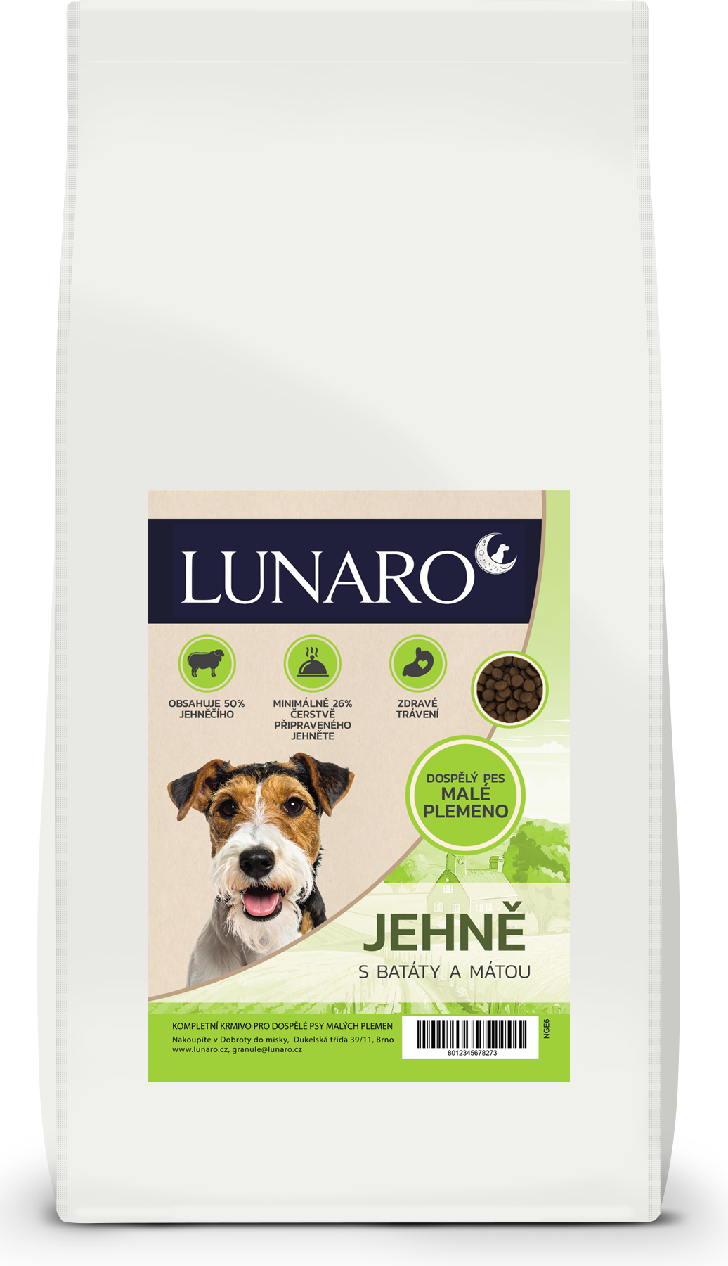 Lunaro Minted Lamb small breed 6kg - jehně s batáty