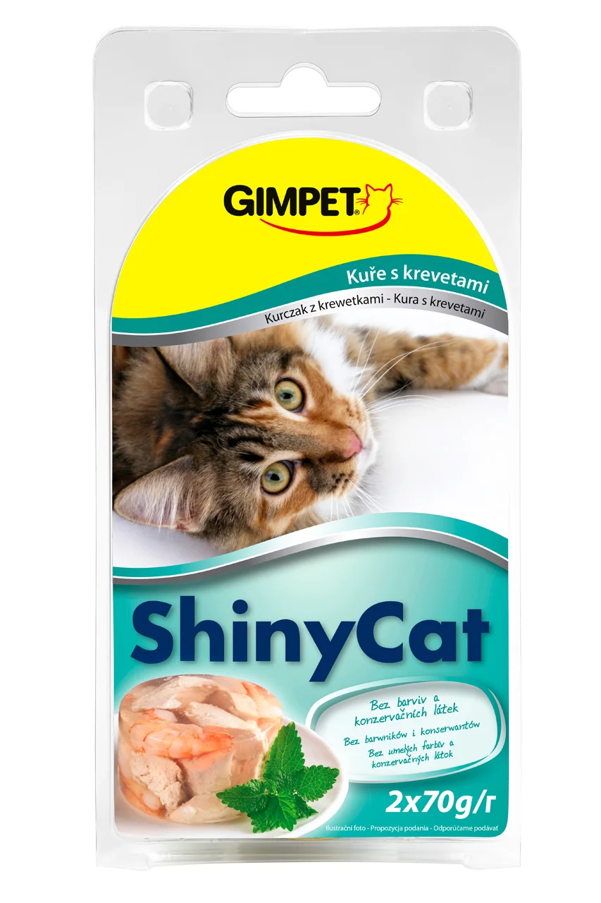 Gimpet ShinyCat krevety+kuřecí 2x70g