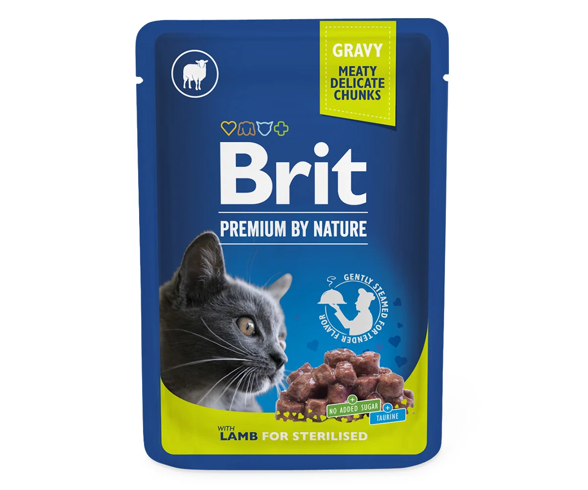 Brit Premium Cat Lamb for Sterilised in Gravy - 100g