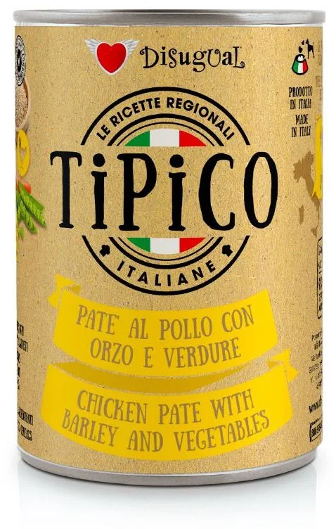 Disugual Tipico Dog Chicken, Barley and Vegetables konzerva 400g