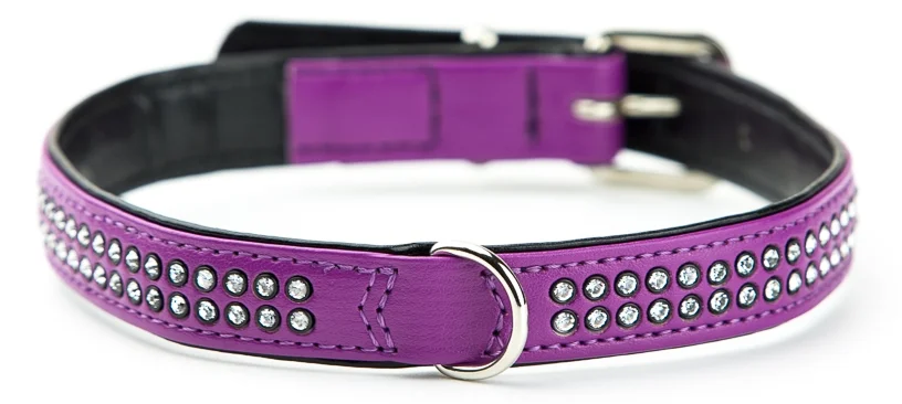 Nobby Crystal obojek se Swarovski krystaly S-M 42cm fialová