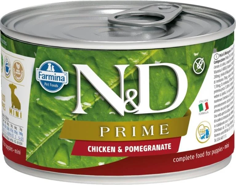 N&D DOG PRIME Puppy Chicken & Pomegranate Mini 140 g + 1 ks  ZDARMA