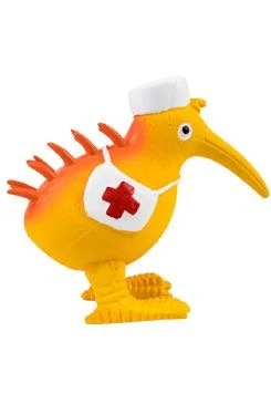 Hračka pes NURSE latex,pískací,oranžová KW 13 cm