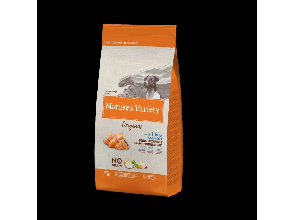 Natures Variety Nature´s variety orig. NG mini ad. dog s lososem 7kg
