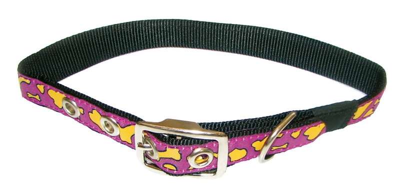 Magnum Obojek nylon s látkou a kostí 20mm x 32-45cm