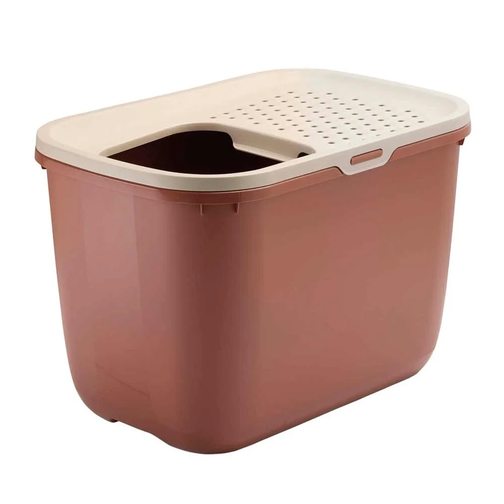 Savic Hop In toaleta pro kočky s horním vstupem toskánská červená 59x39x38cm