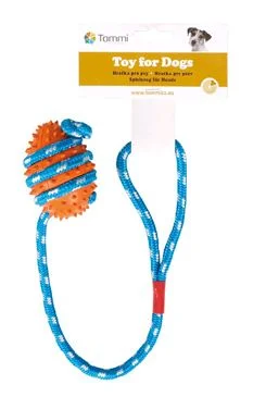 Hračka pro psy - přetahovadlo a aport v jednom ježatý granát na šňůře