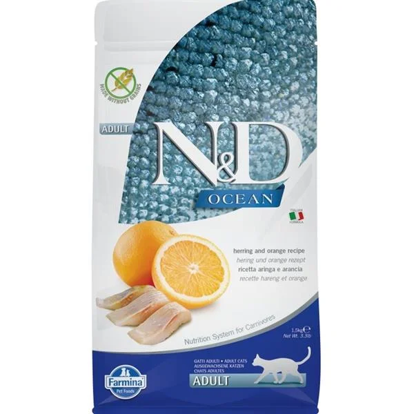 N&D OCEAN CAT GF Adult Herring & Orange 1,5 kg