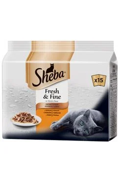 Sheba Fresh & Fine kapsičky pro dospělé kočky – drůbeží výběr ve šťávě 15×50g