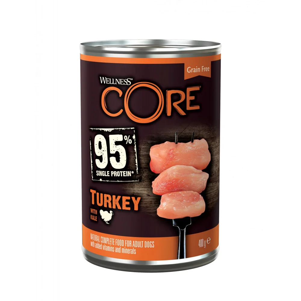 Konz.Wellness Core Dog 95% krůta s kapustou 400g
