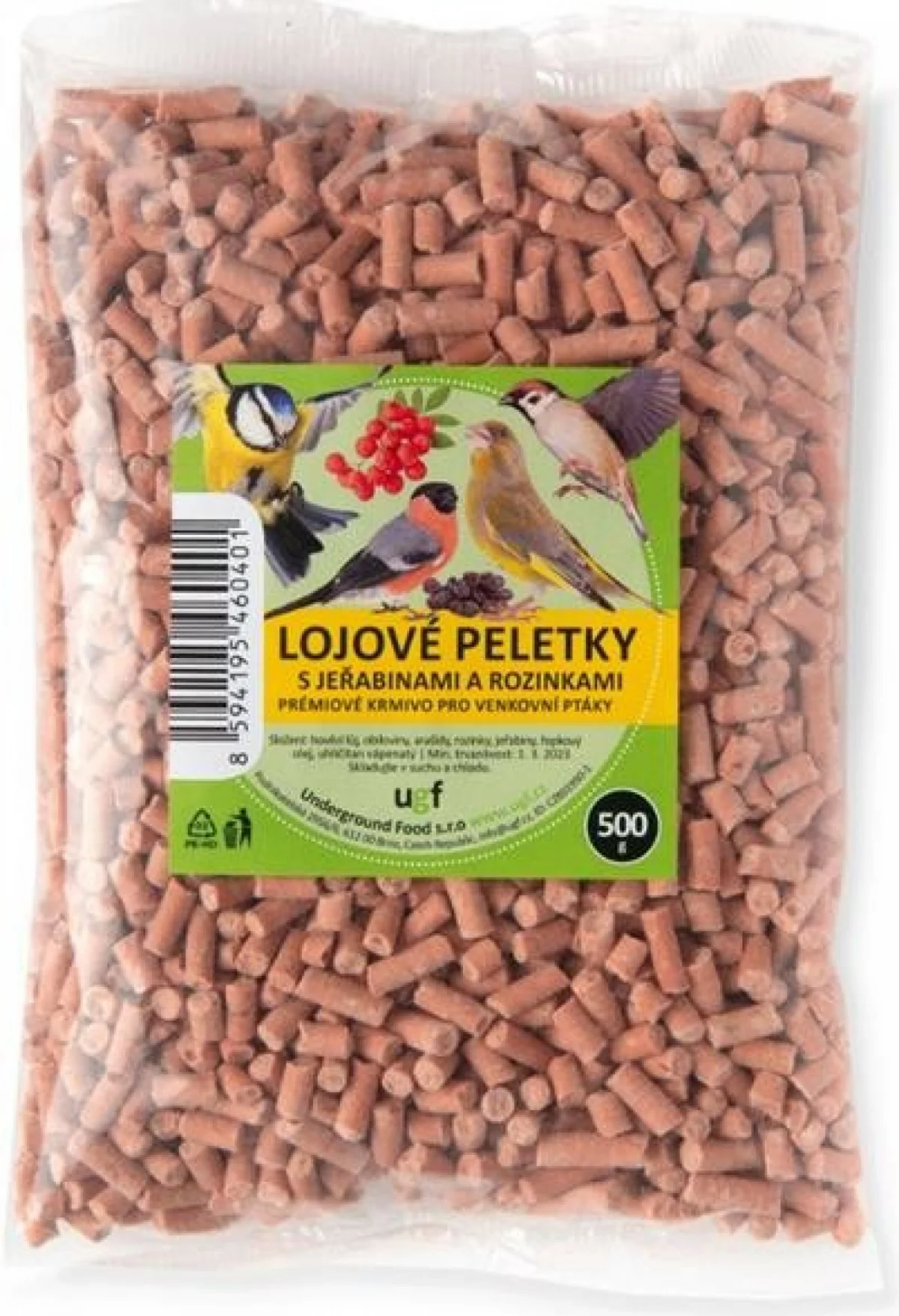 UGF lojové peletky s jeřabinami a rozinkami 500g