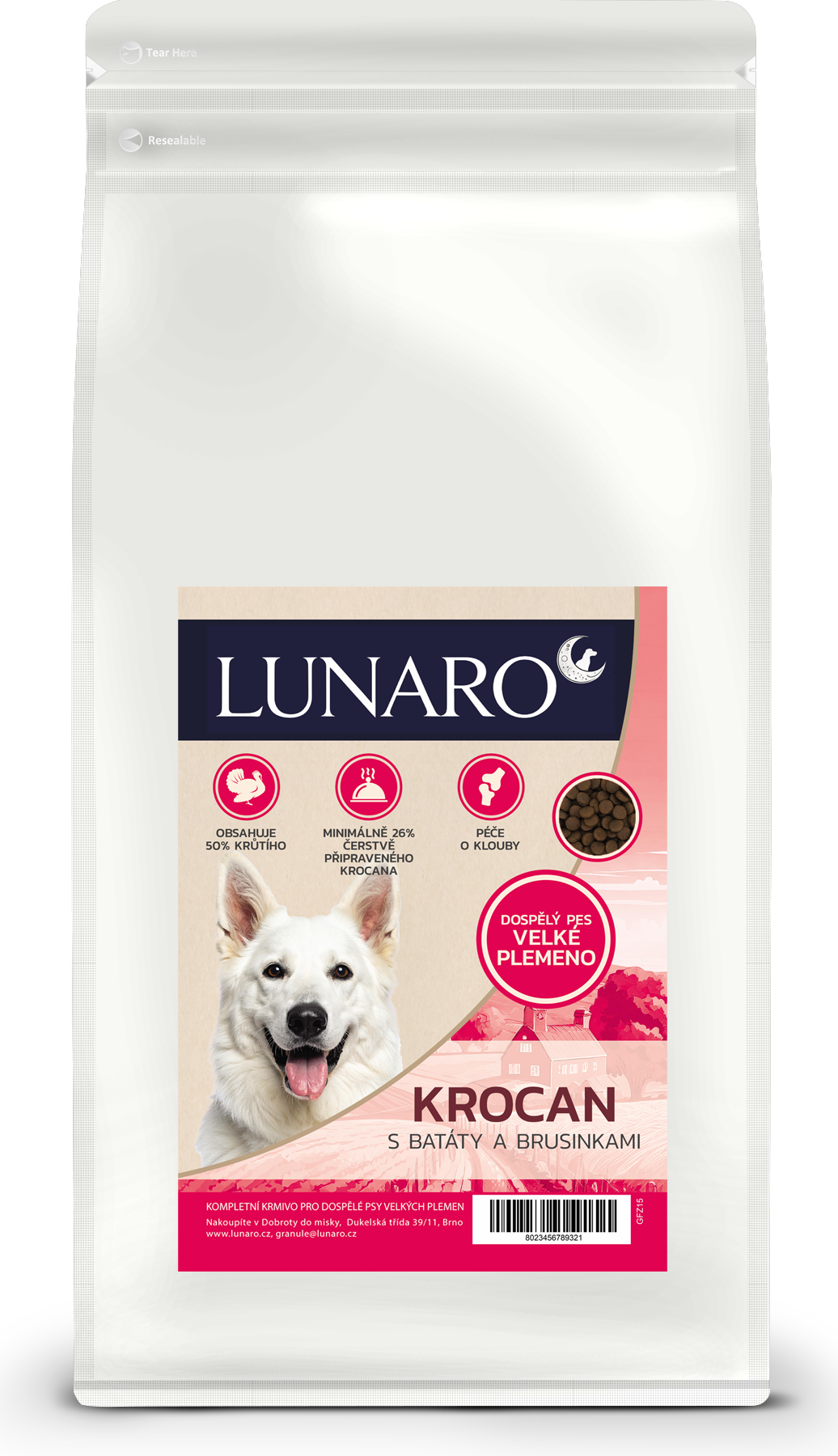 Lunaro Cranwood Turk Large breed 2kg - krůta s batáty