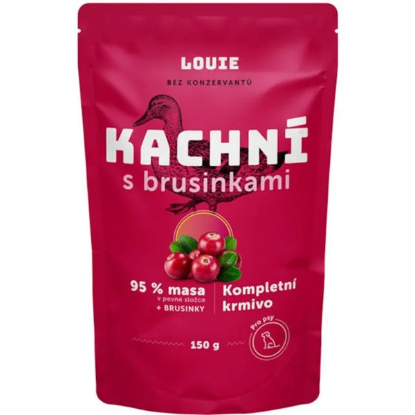 Louie kaps.pro psy kachní s brusinkami 150g