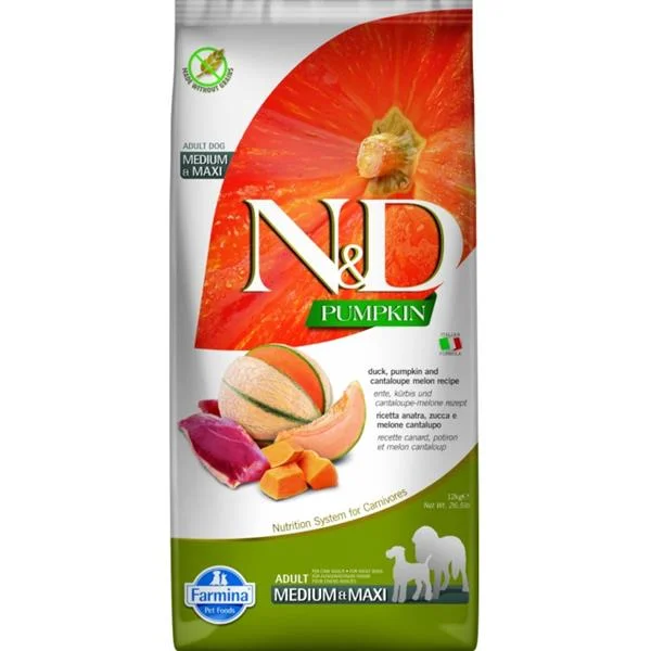 N&D Pumpkin DOG Adult M/L Duck & Cantaloupe melon 12 kg