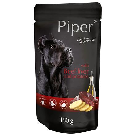PIPER s hovězími játry a bramborami, kapsička pro psy  150g