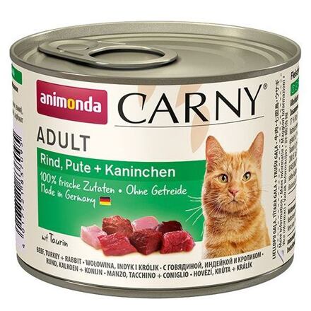 ANIMONDA konzerva CARNY Adult - hovězí, krůta, králík 200 g