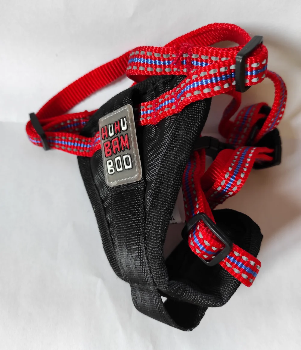 HUHUBAMBOO Postroj HUHU bezpečnostní do auta červený S