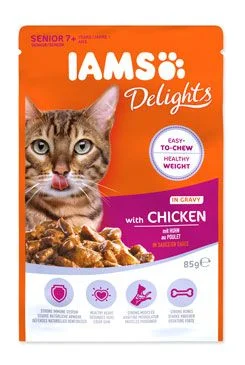 Kapsička IAMS Delights senior kuře v omáčce 85 g