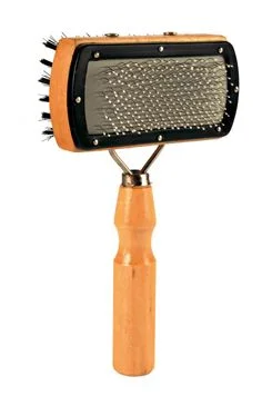 Kartáč oboustranný, dřevěný, hranatý s kuličkami 10x18cm 1 ks