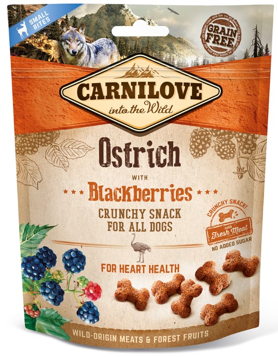 CARNILOVE Dog Crunchy Snack Ostrich with Blackberries with fresh meat 200 g