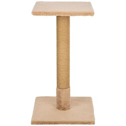 Škrabací sloupek BEANA, králičí plyš, 69cm šedobéžová