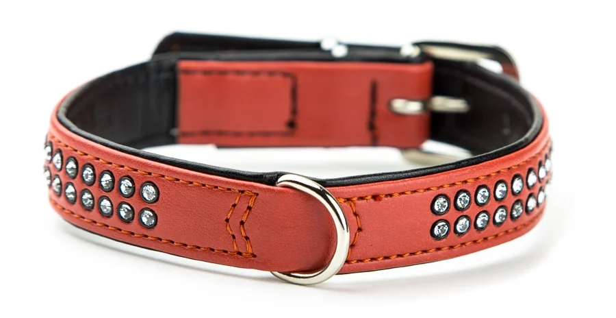 Nobby Crystal obojek se Swarovski krystaly S 37cm 17/19 mm terakota