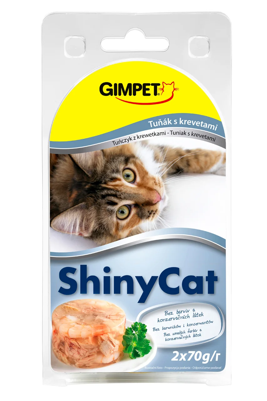 Gimpet kočka konz. ShinyCat tuňák/krevety 2x70g