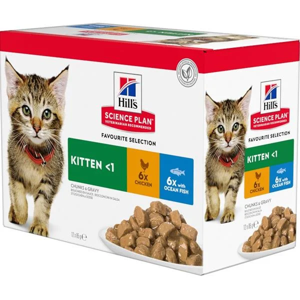 Hill's Science Plan Feline Kitten kapsička Chicken & Ocean Fish 12 x 85 g