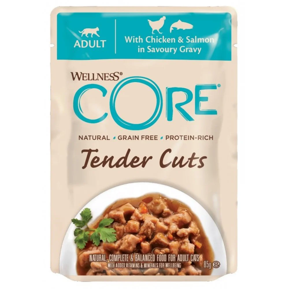 Kap.Wellness Core Cat Tender kure&losos v omacce 85g