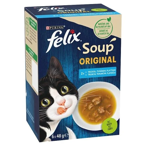 Felix Soup Lahodný výběr z ryb polévka pro kočky 6×48 g