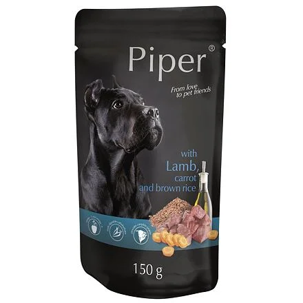 PIPER s jehněčím, mrkví a rýží, kapsička pro psy  150g