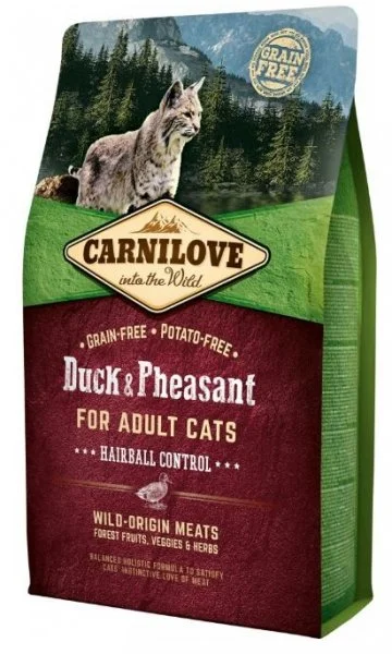 Carnilove Duck & Pheasant for Adult Cats – Hairball Control 2 kg