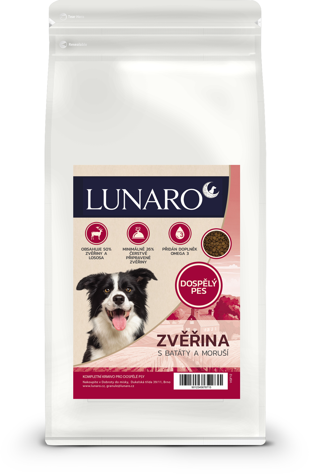 Lunaro Hubert's Gift Adult 2kg - Zvěřina s batáty