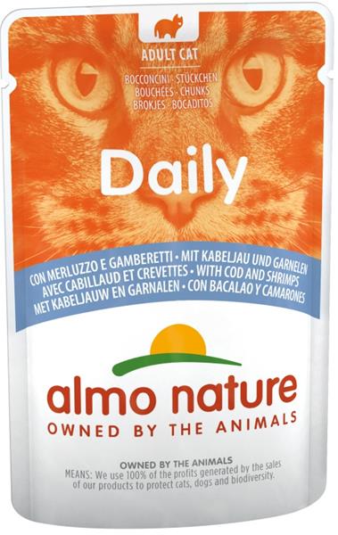 Almo Nature Daily Menu cat kaps. treska a krevety 70g