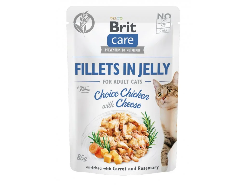 Brit Care Cat Fillets in Jelly Chicken&Cheese 85 g
