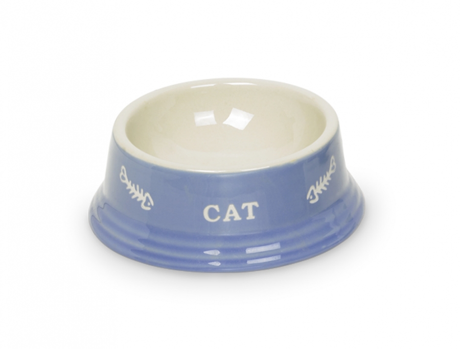 Nobby Cat keramická miska 14 x 4,8 cm modrá