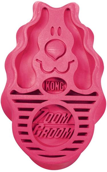 Kartáč gumový ZoomGroom růžový KONG L