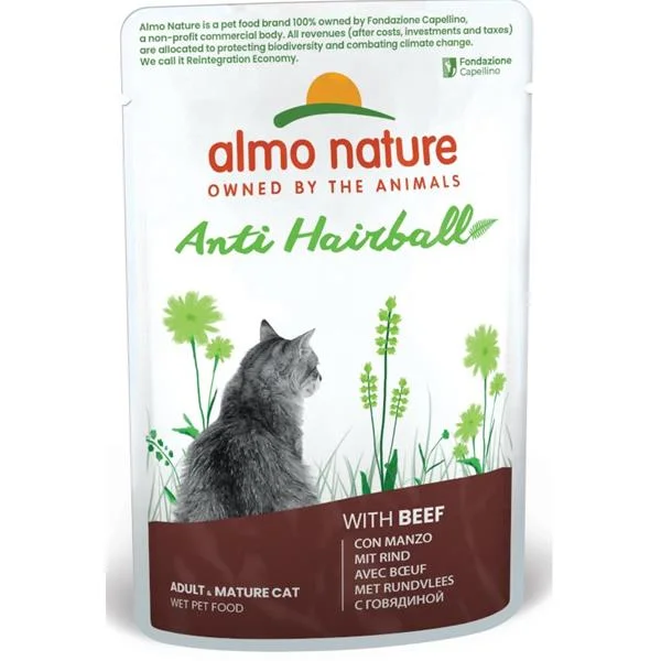 Almo Nature Daily Menu Functional cat kaps. Anti-Hairball hovězí 70g